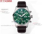 TW Factory Replica IWC Pilot Swiss 7750 Automatic Mechanical Movement Green Dial 43mm 